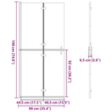 Walk-In Shower Wall Folding Black 90 x 6.5 x 190 cm 42017965