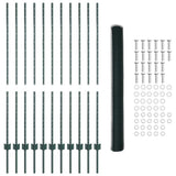 Welded Wire Fence 25 x 1.4 m PVC-Coated Steel Green 3336724