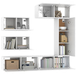 6 Piece TV Cabinet Set White Engineered Wood 3114550