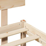 Bed Frame with Headboard Natural 150 x 200 cm Solid Pine Wood 872059