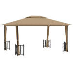 Gazebo with Sidewalls&Double Roofs 3x4 m Taupe 318545