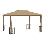 Gazebo with Sidewalls&Double Roofs 3x4 m Taupe 318545