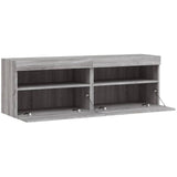 TV Wall Cabinets with LED Lights 2 pcs Grey Sonoma 60x30x40 cm 837194