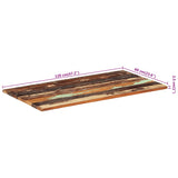ZNTS Rectangular Table Top 60x120 cm 25-27 mm Solid Reclaimed Wood 286057