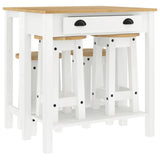 5 Piece Bar Set White Solid Wood Pine 3217077