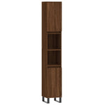 ZNTS 3 Piece Bathroom Cabinet Set Brown Oak Engineered Wood 3187804