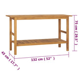 Bathroom Vanity Cabinet Solid Wood Teak 132x45x75 cm 318482