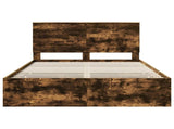 Bed Frame with Drawer Smoked Oak 140 x 200 cm Engineer Wood 3409465