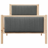 Bed frame Brown and dark grey 90 x 190 cm Solid pine wood 878505