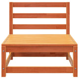 Garden Sofa Armless with Footstool Wax Brown Solid Wood Pine 837960