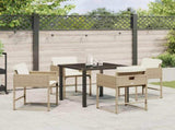 Garden Dining Set 5 pcs Beige Poly Rattan 3380729