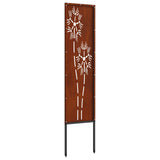 Garden Privacy Screen Rusty 32 x 140 cm Weathering steel 876216