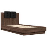 Bed Frame Brown Oak Engineered wood, Plywood Small Single Lights 3210072