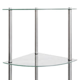 6-Tier Shelf Transparent 30x30x160 cm Tempered Glass 249517