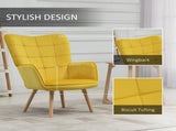 Modern Accent Chair, Upholstered Tufted Wingback Armchair with Seat Padding, Velvet Leisure Lounge T3398P329907