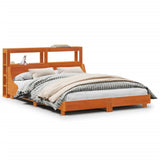 Bed Frame without Mattress Wax Brown 140x190 cm Solid Wood Pine 3306434