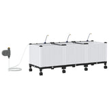 Garden Planter with Irrigation&Wheels 3 pcs White PP 3423085