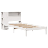 Bookcase Bed without Mattress White 100x200 cm Solid Wood Pine 3321566