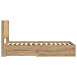 Bed Frame with Storage and Headboard Artisan Oak 100 x 200 cm 3414148