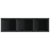 Garden Planters with Wheels 2 pcs Black 107x32x38 cm Poly Rattan 3210525