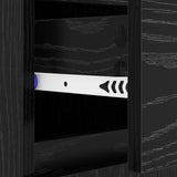 Sideboard Black Oak 60 x 35 x 70 cm Engineered Wood and Iron 881725