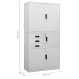 Office Cabinet Light Grey Steel Large Smooth-Closing 336414