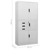 ZNTS Office Cabinet Light Grey 90x40x180 cm Steel 336414