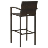 5 Piece Outdoor Bar Set with Armrest Poly Rattan Brown 3064810