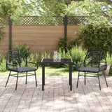 Garden Dining Set 3 pcs Black Poly Rattan 3380855