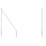 Ground Spike Fence Post 26 pcs Silver Powder-Coated Steel 3350213