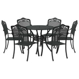 Garden Dining Set 7 pcs Black Aluminium 3334705
