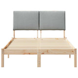 Bed frame Brown and light grey 120 x 190 cm Solid pine wood 878764