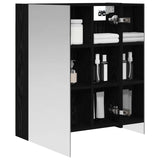Bathroom Mirror Cabinet Black Oak 60 x 14.5 x 70 cm 889056