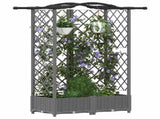 Raised Bed with Trellis and Roof Light Grey 124 x 40 x 123 cm 42032581