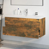 Sink Cabinet with Built-in Basin Smoked Oak Engineered Wood 3152888
