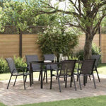 Stackable Garden Chairs 6 pcs Black Textilene Fabric 318783