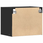 ZNTS Wall-mounted Bedside Cabinet with LED Lights Black 852063