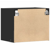 ZNTS Wall-mounted Bedside Cabinet with LED Lights Black 852063