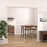 Sliding Door ESG Glass and Aluminium 102.5x205 cm White 151664