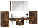 Bathroom Furniture Set 6 pcs Smoked Oak 3407123