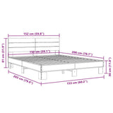 Bed Frame without Mattress Smoked Oak 150x200 cm King Size 3280144