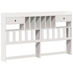 ZNTS Bookcase Bed without Mattress White 180x200 cm Super King Solid Wood Pine 3308913