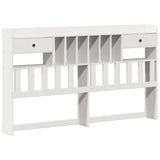 ZNTS Bookcase Bed without Mattress White 180x200 cm Super King Solid Wood Pine 3308913