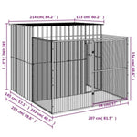 Dog House with Run Anthracite 214x253x181 cm Galvanised Steel 3189119