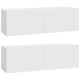 4 Piece TV Cabinet Set White Engineered Wood 3114534