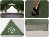 Tunnel Tent with Roof Green 10-Person Polyester and Steel 42028661