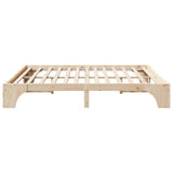 Bed Frame Natural 200 x 200 cm Solid Pine Wood 872932