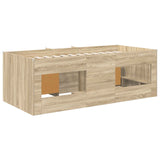 Loft Bed Frame with Cabinet 3 pcs Sonoma Oak Engineered Wood 3423432