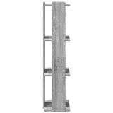 Bookcase 3-Tier Grey Sonoma 60x30x120 cm Engineered Wood 860270