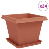 Plant Pots 24 pcs Brick Red 43 x 43 x 33.5 cm Plastic 3403310